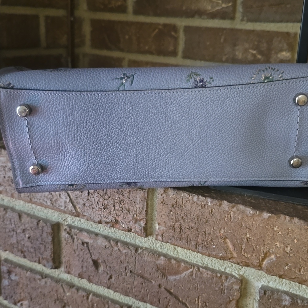 Coach Charlie Leather 28 Carryall In Meadow Print Light Blue - Picture 8 of 11